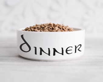 Dinner Hundenapf - Weiße Keramik Hundenapf - 15 cm - 18 cm Hundenapf – Fressnapf