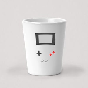 Video Game Shot Glass - 1.5oz White Ceramic Shot Glass