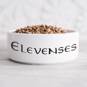Tigela para cachorro Elevenses - Tigela para cachorro de cerâmica branca - Tigela para cachorro de 6&quot; - Tigela para cachorro de 7&quot; - Tigela para animais de estimação