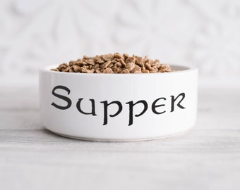 Supper Hundenapf - Weiße Keramik Hundeschüssel - 15 cm - 18 cm Hundenapf - Fressnapf
