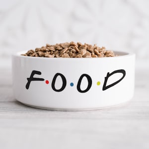Food Dog Bowl - White Ceramic Dog Bowl - 6" Dog Bowl - 7" Dog Bowl - Pet Bowl