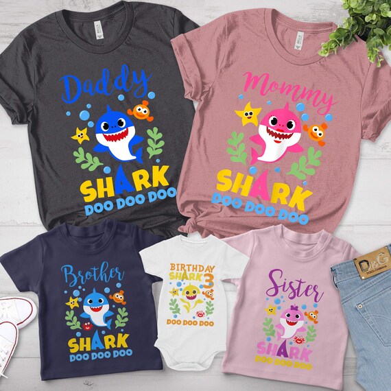 Baby shark shirt for birthday Shark shirt birthday shirt Etsy