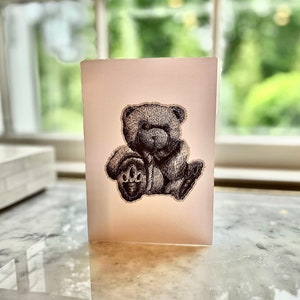 Biglietto di auguri pieghevole di peluche disegnato a mano (compleanni, stare bene, pensare a te)