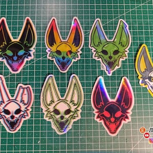 Skulldog sticker furry fursona stickers different styles