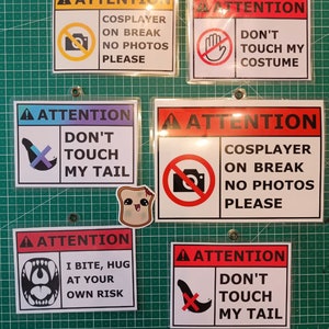 Cosplayer/Fursuiter badges, different designs, custom text and color