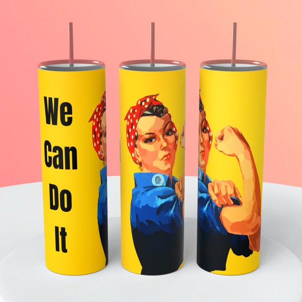 Rosie the Riveter we can do it tumbler png