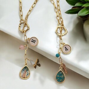 Crie seu colar de pingente de arte, arte de Van Gogh, pintura de Klimt, inicial de máquina de escrever, joias personalizadas feitas à mão, presente de dia das mães, joias personalizadas