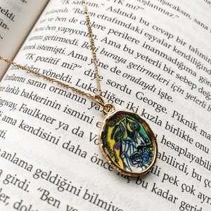 Picasso Gold Silver Necklace/picasso necklace/new year art gift/art lover mother/picasso jewelry