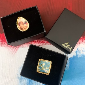 Van Gogh Adjustable Ring,Raphael Ring,Gold Adjustable Art Ring,Painting Ring, Art Lover Gift