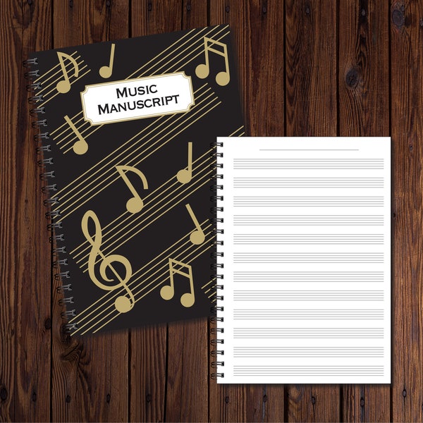 Music Manuscript | Blank Sheet Music Notebook | A5 | 50 double sided pages on quality 120gsm