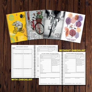 Journal de cyclisme et planificateur de sorties | A5 148 mm x 210 mm | 50 pages recto-verso | Imprimé sur du papier de qualité 120 g | Reliure filaire divisée