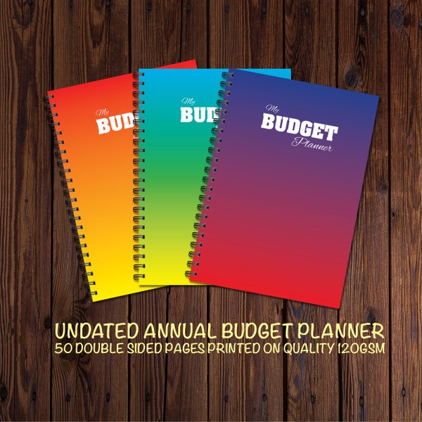 My Budget Planner | Money/Finance Tracker | Full Year Undated | 50 double sided pages | A5 148mm x 210mm | Quality 120gsm |  Wirobound