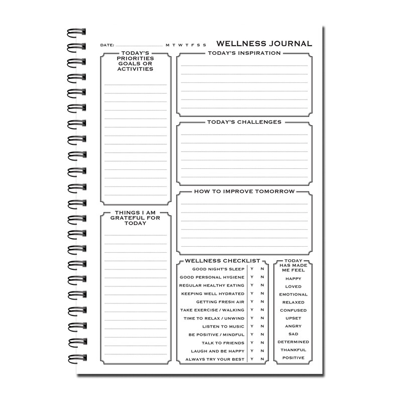 Designer Wellness Journal Mental Health Wellbeing A5 Etsy UK