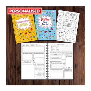 Personalised My Daily Wellness Journal | Teens | Adults | Kids | A5 Split Wirobound book 50 pages printed to both sides on quality 120gsm