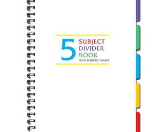 5 Onderwerpverdelerboek | Geassorteerde secties of alleen geregeerd | B5 176 mm x 250 mm | 100 vellen | Kwaliteit 100gsm I Wirobound boek