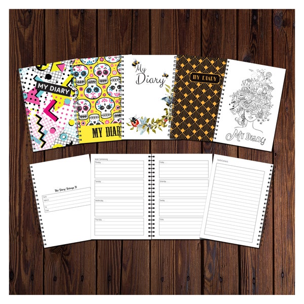 Undated Diary | Handy Pocket Size | 1 Year | 53 double sided pages | A6 148mm x 105mm | 120gsm |  Wirobound