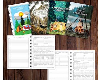 Designer Camping/Site Journal | Campsite Review | A5 148mm x 210mm | 51 Double sided Pages | Printed on quality 120gsm | Updated