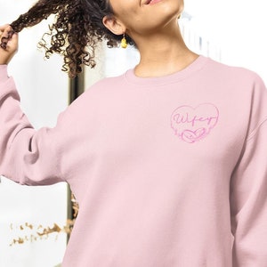 Embroidered Wifey Sweatshirt, Embroidered Wife Sweater, Embroidered Hubby and Wifey Sweatshirt, Wifey and Hubby Sweatshirt, Bride Sweatshirt