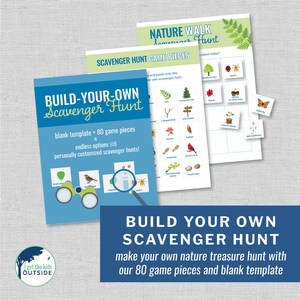 build your own NATURE SCAVENGER HUNTS - printable - customized, personalized . outdoor game . outdoor learning . nature game
