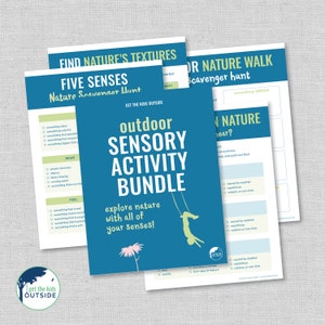 outdoor sensory activity bundle - sensory activities - outdoor activities - five senses - outdoor sensory play - instant download