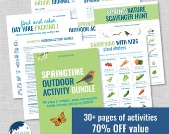 Springtime OUTDOOR ACTIVITY bundle - outdoor activities for kids - spring activities - games - educational games - spring staycation