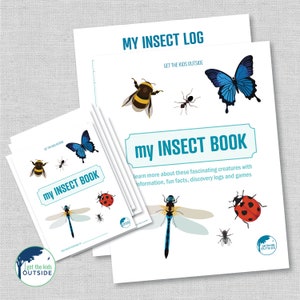 mijn INSECTENBOEK - leuke weetjes, tips, logboeken, 3-delige kaarten, spelletjes - educatief - insectenlogboek - leer over insecten