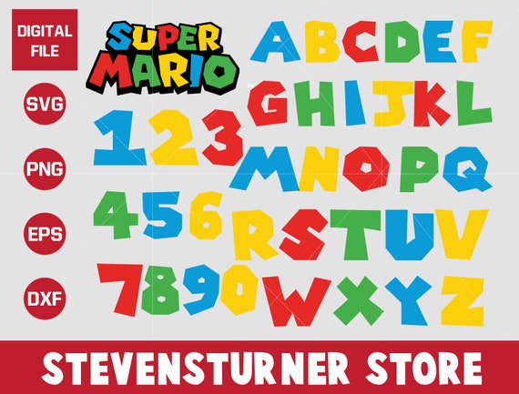 Svg Png Files Font Alphabet Letters Numbers Supper Mario Svg Etsy