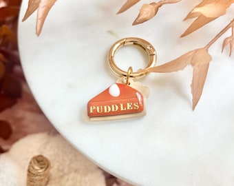 Pumpkin Pie Pet Tag: Custom Thanksgiving Clay Collar Charm