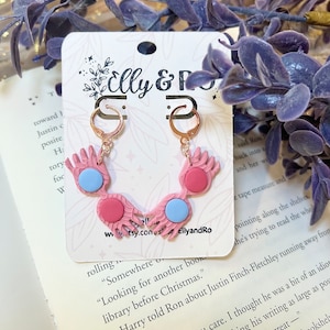 Magical Glasses Earrings, Luna Glasses, Clay Earrings, Wizard Earrings