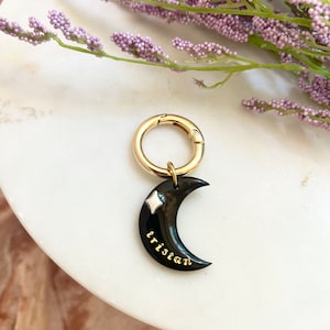 Crescent Moon Pet Tag: Custom Clay Collar Charm