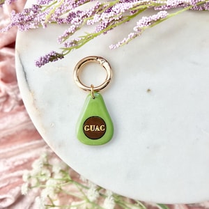 Avocado Pet Tag, Fruit Dog Tag, Custom Pet Tag, Clay Tag, Collar