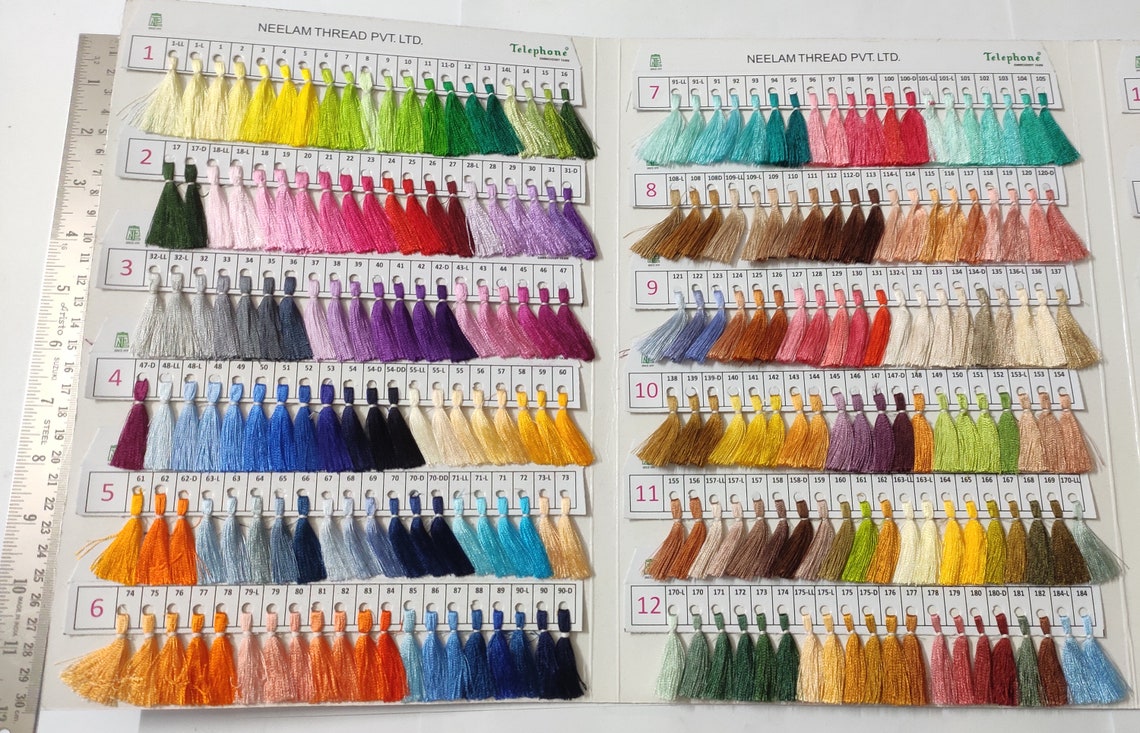 OMX Neelam Embroidery Thread Shade Card, 1 PC, 480 Colour Reference