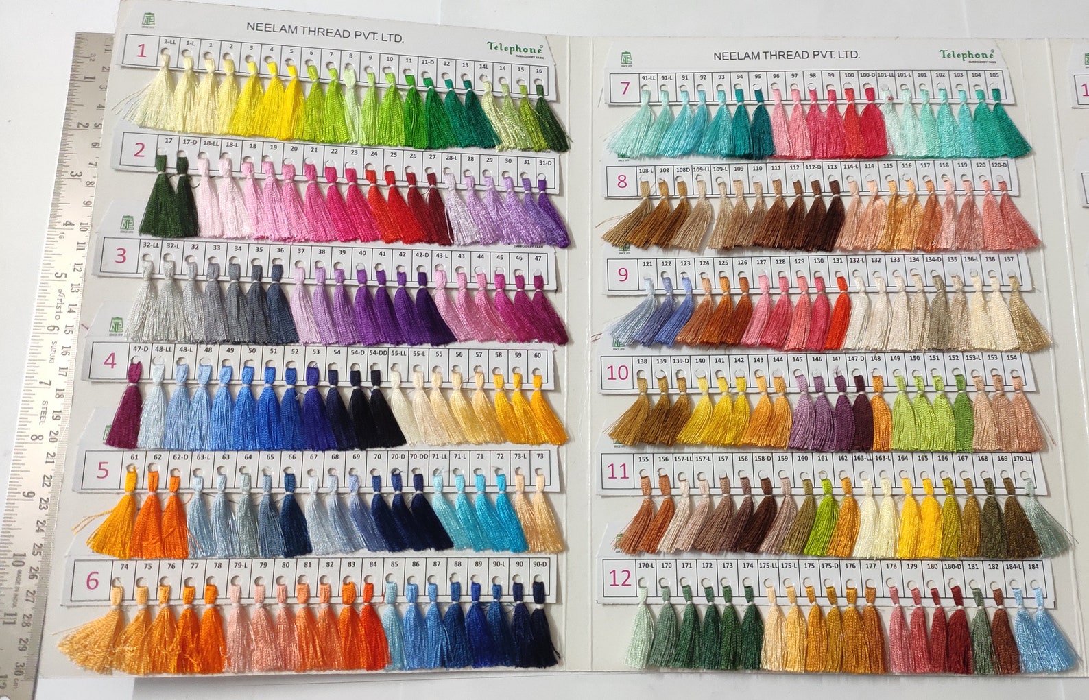 OMX Neelam Embroidery Thread Shade Card 1 PC 480 Colour Etsy France