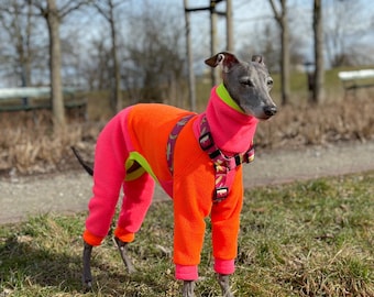 Italian greyhound CUSTOM SUPER Warm Fleece jammies / jumpsuit