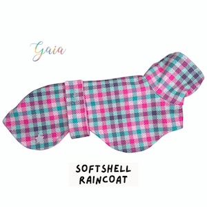 Italian Greyhound SOFTSHELL RAINCOAT fleece lined Check