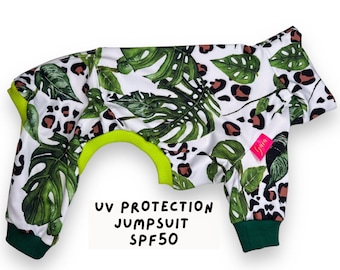 Custom SPF50 UV protection Italian greyhound jumpsuit Jungle