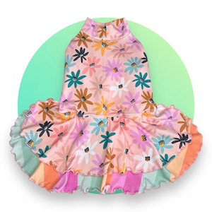 Italian greyhound summer jersey DRESS Flower Power