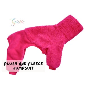 Italiaanse windhond AANGEPASTE SUPER warme fleece jammies / jumpsuit