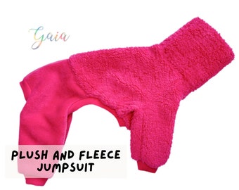 Italian greyhound CUSTOM SUPER Warm Fleece jammies / jumpsuit