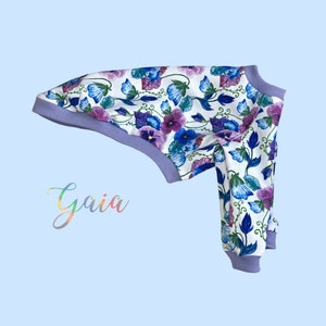 Italian greyhound/Whippet/Greyhound sweatshirt / jumper / pajamas / ORGANIC COTTON Violets for Misha