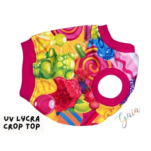Włoski chart UV ochrona bez rękawów podkoszulek GUMMIES / krótki top / koszulka