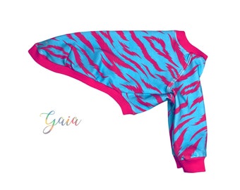 Italian greyhound/Whippet/Greyhound sweatshirt / jumper / pajamas / ORGANIC COTTON Neon Zebra