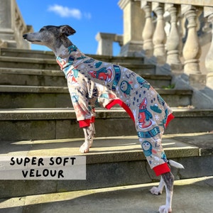AANGEPASTE Italiaanse windhondenjam / jumpsuit / superzachte velours pyjama