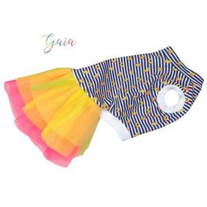 Italian greyhound COTTON and TULLE dress Rainbows