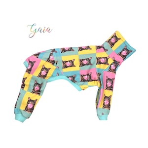 AANGEPASTE WARME Italiaanse windhond Bubble Cats jammies/jumpsuit
