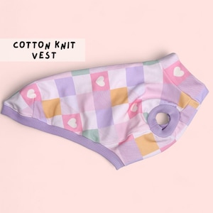 Italian greyhound COTTON summer vest, jumper, pajamas / Pastel Hearts