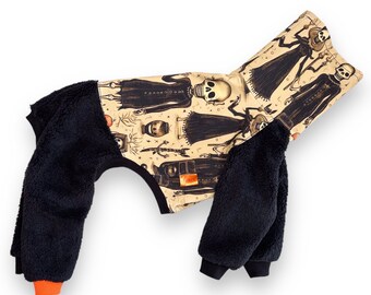 Custom HALLOWEEN Italian greyhound JUMPSUIT with SHERPA legs