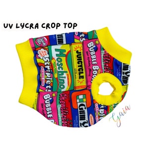 Débardeur sans manches anti-UV lévrier italien BUBBLE gum / haut court / t-shirt