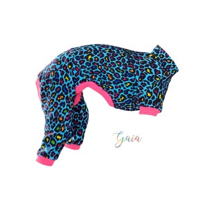 CUSTOM Italian greyhound Kangoo Suit Rainbow Leopard / jumpsuit
