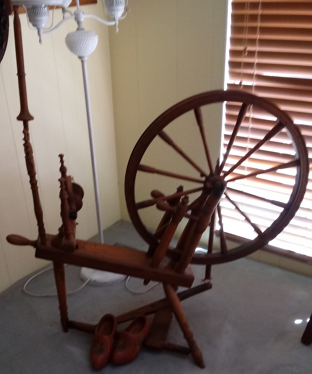 Antique Weaving Loom Spinning Wheel English Circa 1890s to Pre1920